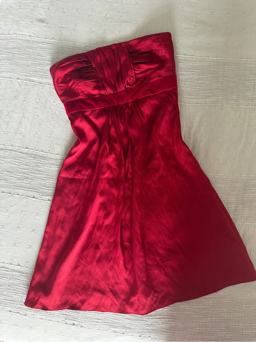 Strapless Red 100% Silk Cocktail Dress
